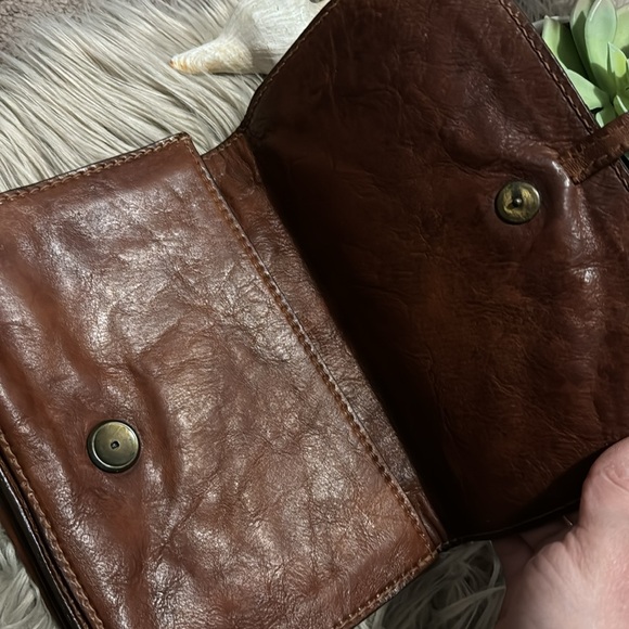 Vintage Made in Italy Crossbody Bag-Leather-Removable Strap-Flap Snap Closure - Picture 9 of 17